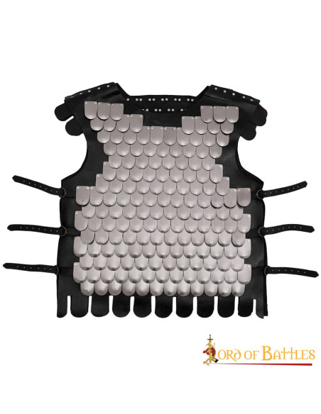 Armadura viking de couro e escamas LARP