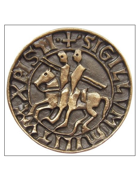 Ímã de selo templário, acabamento em bronze