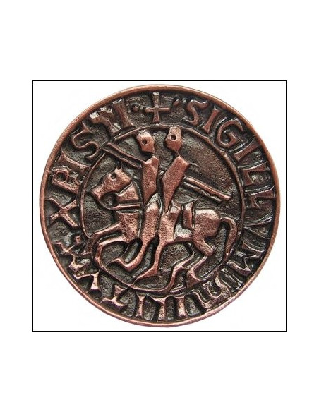 Ímã do selo templário, acabamento em cobre