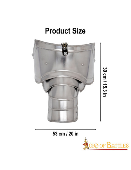 Ombreiras de cavaleiro medieval, aço...