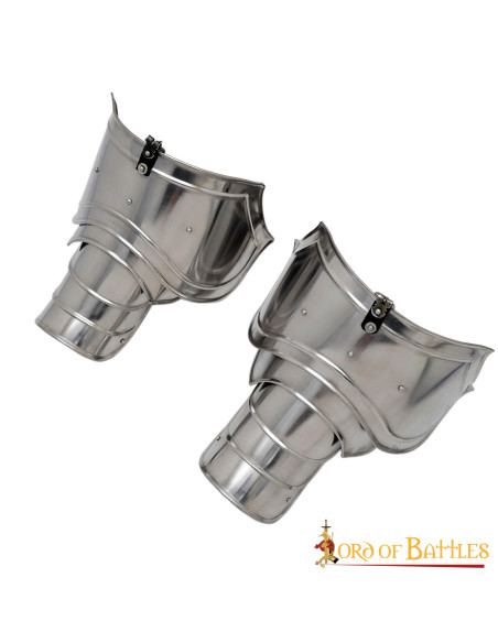 Ombreiras de cavaleiro medieval, aço...