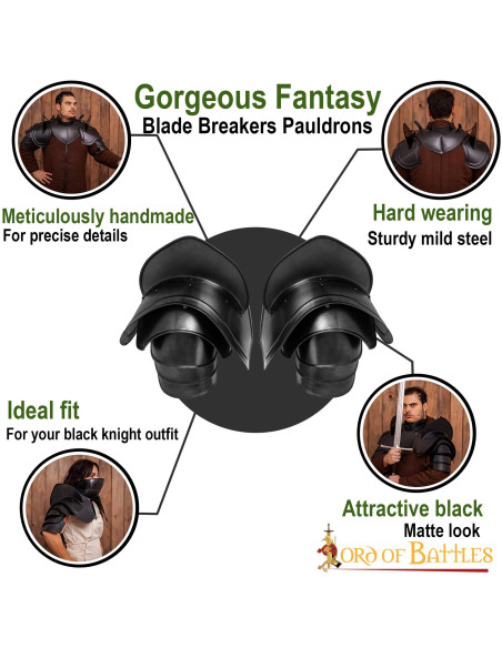 Ombreiras pretas do Fantasy Knight...