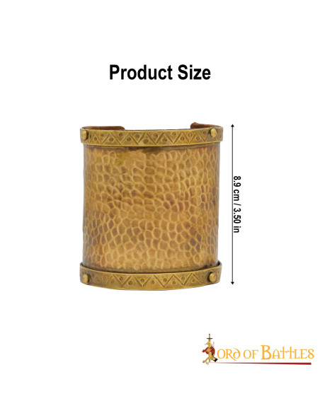 Pulseira ornamentada de latão maciço