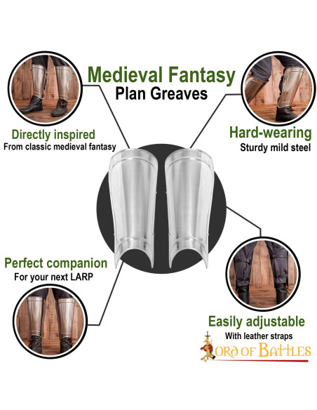 Grevas metálicas lisas Fantasia LARP