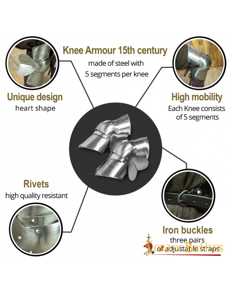 Joelheiras funcionais Mercenary, aço...