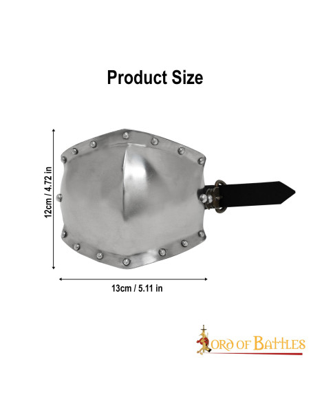 Cotoveleira medieval em aço macio, S....