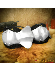 Cotoveleiras medievais acolchoadas, aço macio