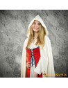 Capa de algodão de mulher medieval com capuz
