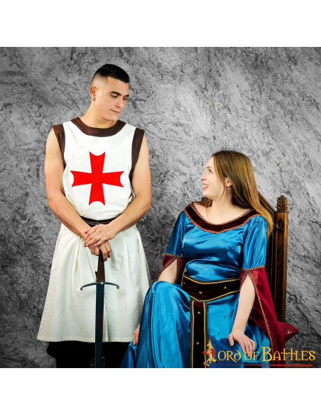 Tabardo Cavaleiro Templário Branco...