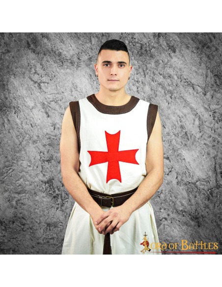 Tabardo Cavaleiro Templário Branco...