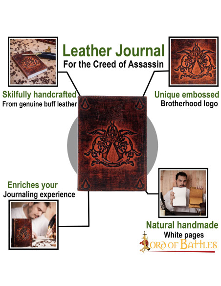 Diário Assassin Creed Notes em couro