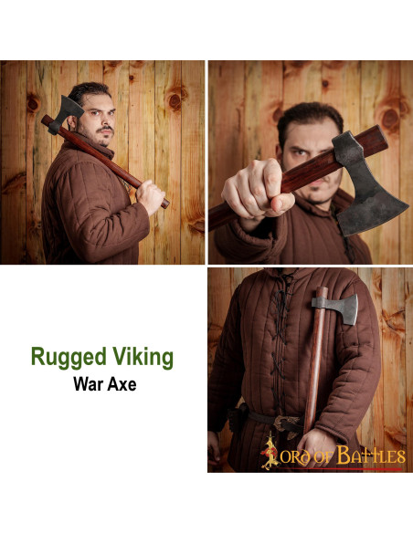 Machado Viking Barbudo Forjado à Mão