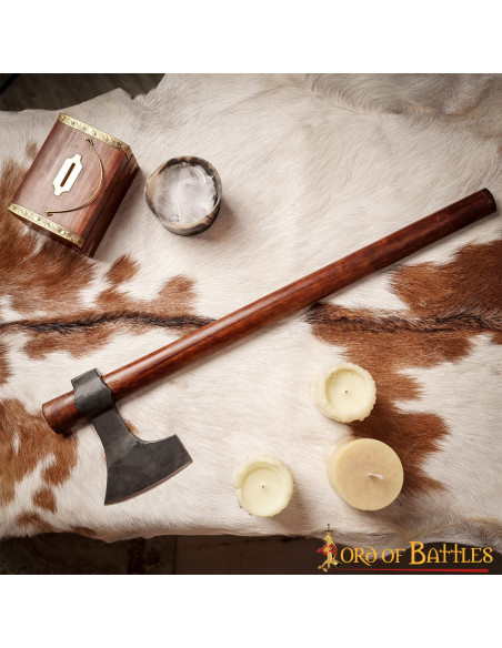 Machado Viking Barbudo Forjado à Mão