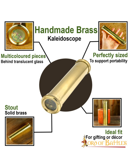 Caleidoscópio medieval em latão,...