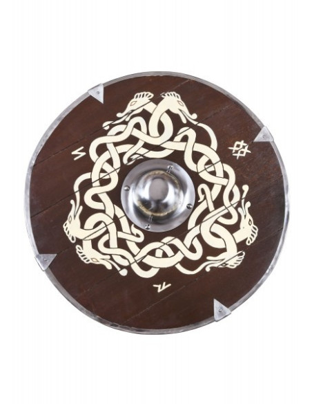 Escudo anglo-saxão pintado à mão com...