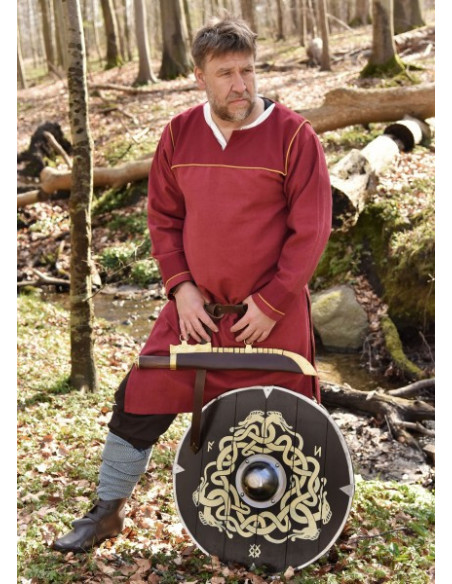 Escudo anglo-saxão pintado à mão com...