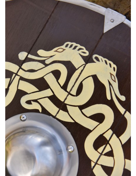 Escudo anglo-saxão pintado à mão com...