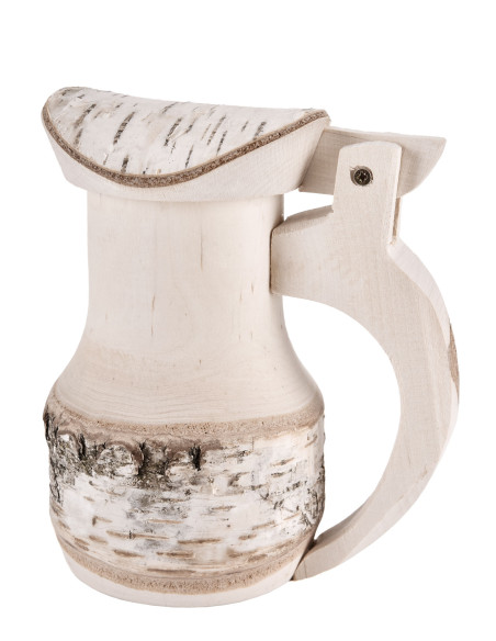 Caneca de cerveja medieval em madeira...