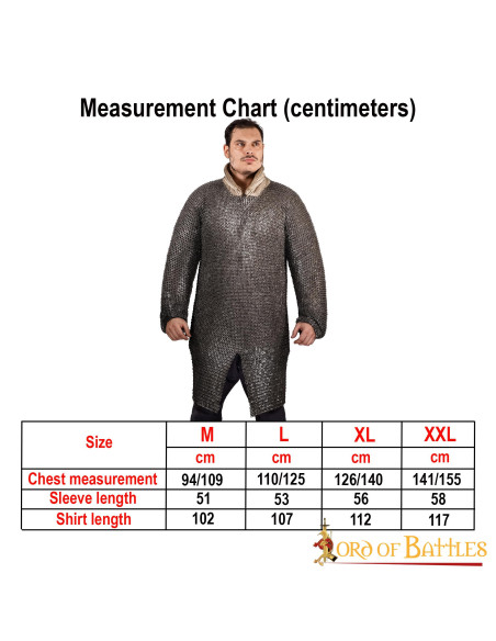 Cota de malha medieval manga...