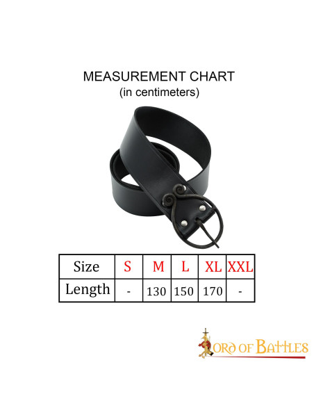 Cinto medieval com fivela de ferro...