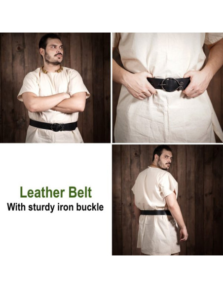 Cinto medieval com fivela de ferro...