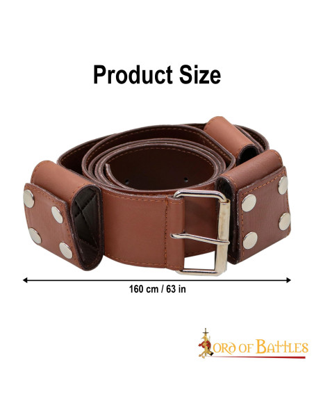 Cinto de couro feito à mão para LARP...