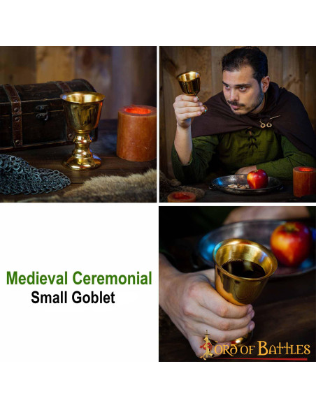 Cálice cerimonial medieval em latão...