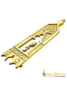 Fecho de cinto medieval banhado a latão