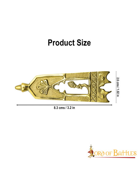 Fecho de cinto medieval banhado a latão