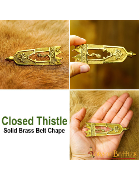 Fecho de cinto medieval banhado a latão