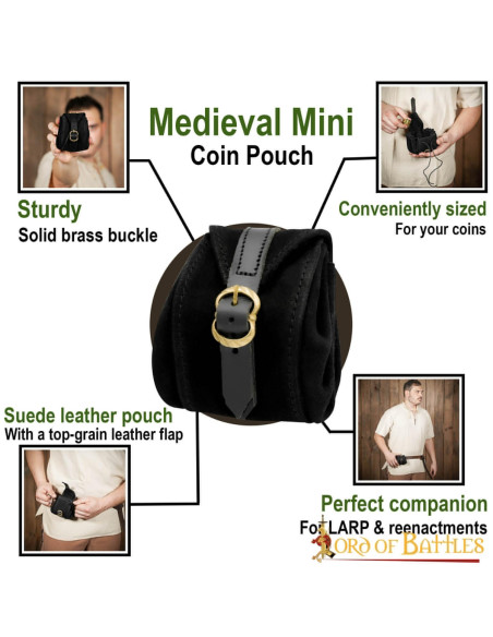 Bolsa de couro artesanal medieval