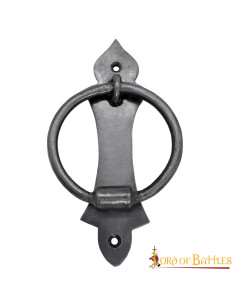 Aldrava para porta rústica medieval forjada à mão (16,7 cm.)