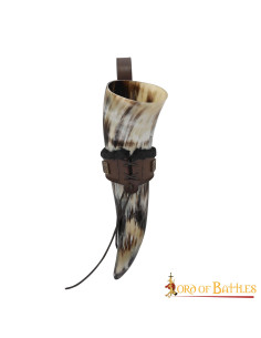 Tahalí para chifres em couro forrado, marrom (400 ml.)