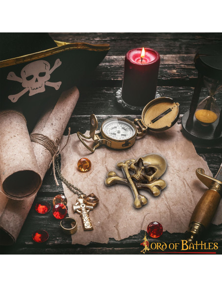 Patch de caveira de pirata em latão...