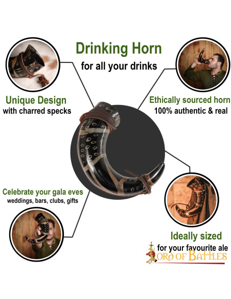 Buzina com cordão de couro