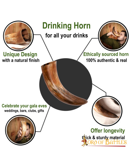 Buzina medieval com acabamento natural