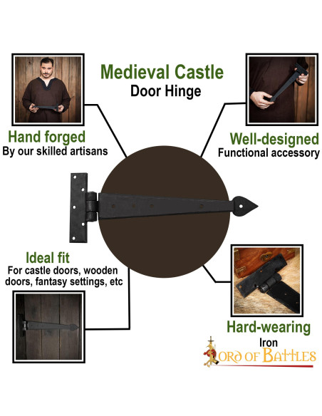 Dobradiça de porta medieval de ferro...