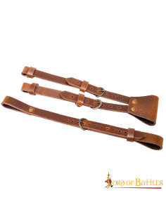 Baldric para espada composto por 3 cintos de couro