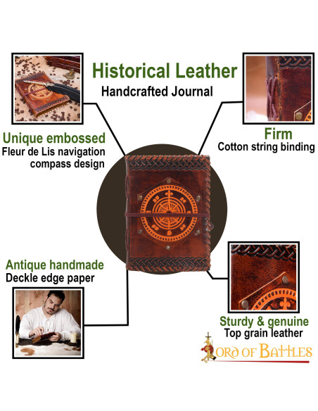 Caderno Navigator's Compass em couro