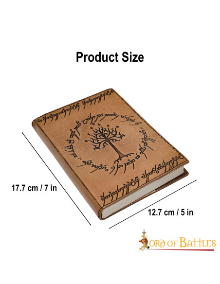 Diário de couro em relevo da Árvore...