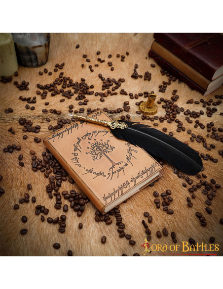 Diário de couro em relevo da Árvore...