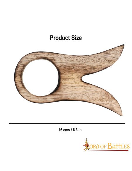 Suporte de madeira para chifre, 16 cm.