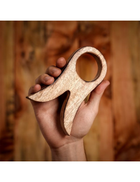 Suporte de madeira para chifre, 16 cm.