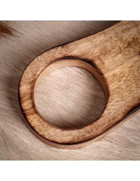 Suporte de madeira para chifre, 16 cm.