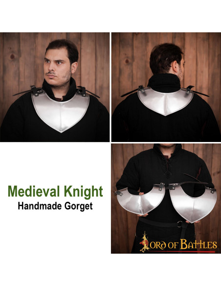 gorjal de aço medieval clássico