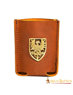 Porta-latas feito à mão com decoração de águia heráldica