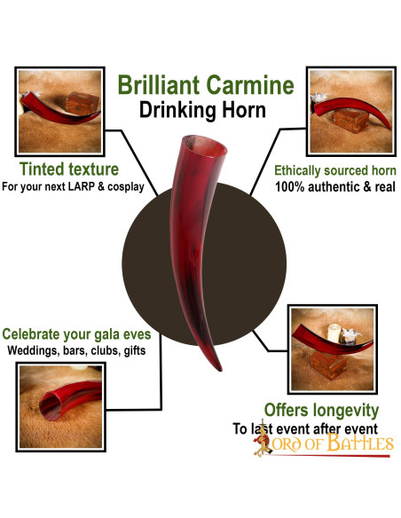 Chifre vermelho para beber em chifre...