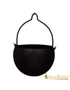 Caldeirão de cozinha medieval em ferro forjado