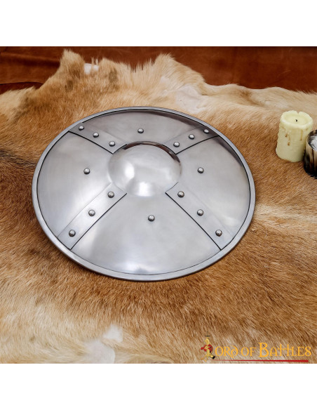 Escudo medieval redondo, século XV...