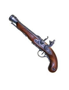 Pistola de pederneira pirata do século 18 (canhota)
